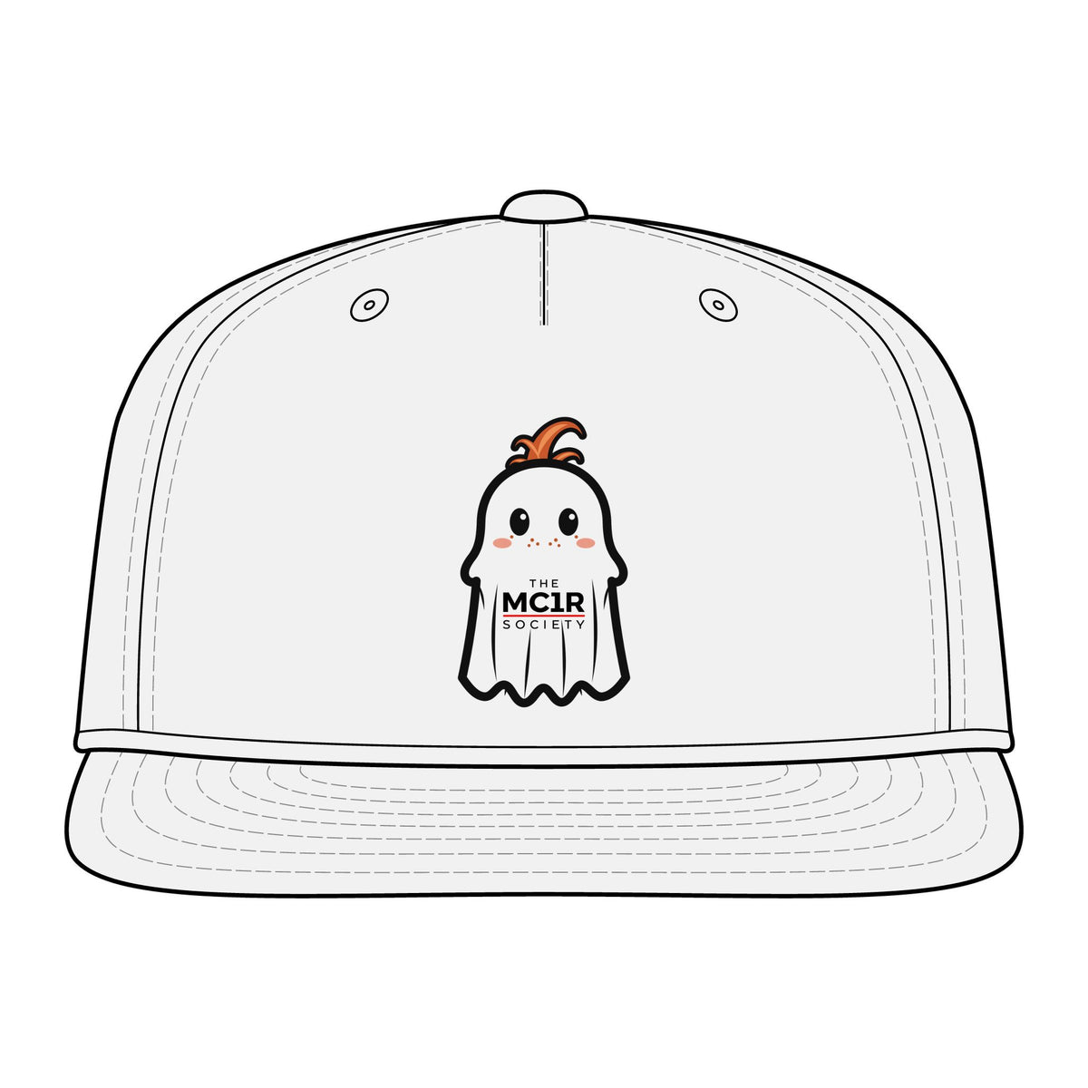 Ginger Ghost Embroidered Snapback — Vintage "Gramps" Cap