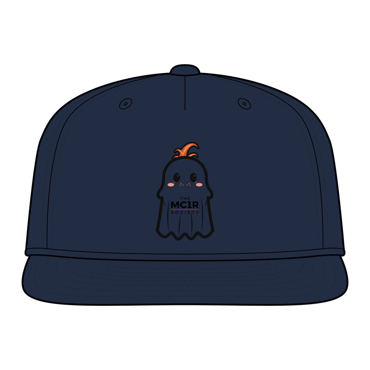 Ginger Ghost Embroidered Snapback — Vintage "Gramps" Cap
