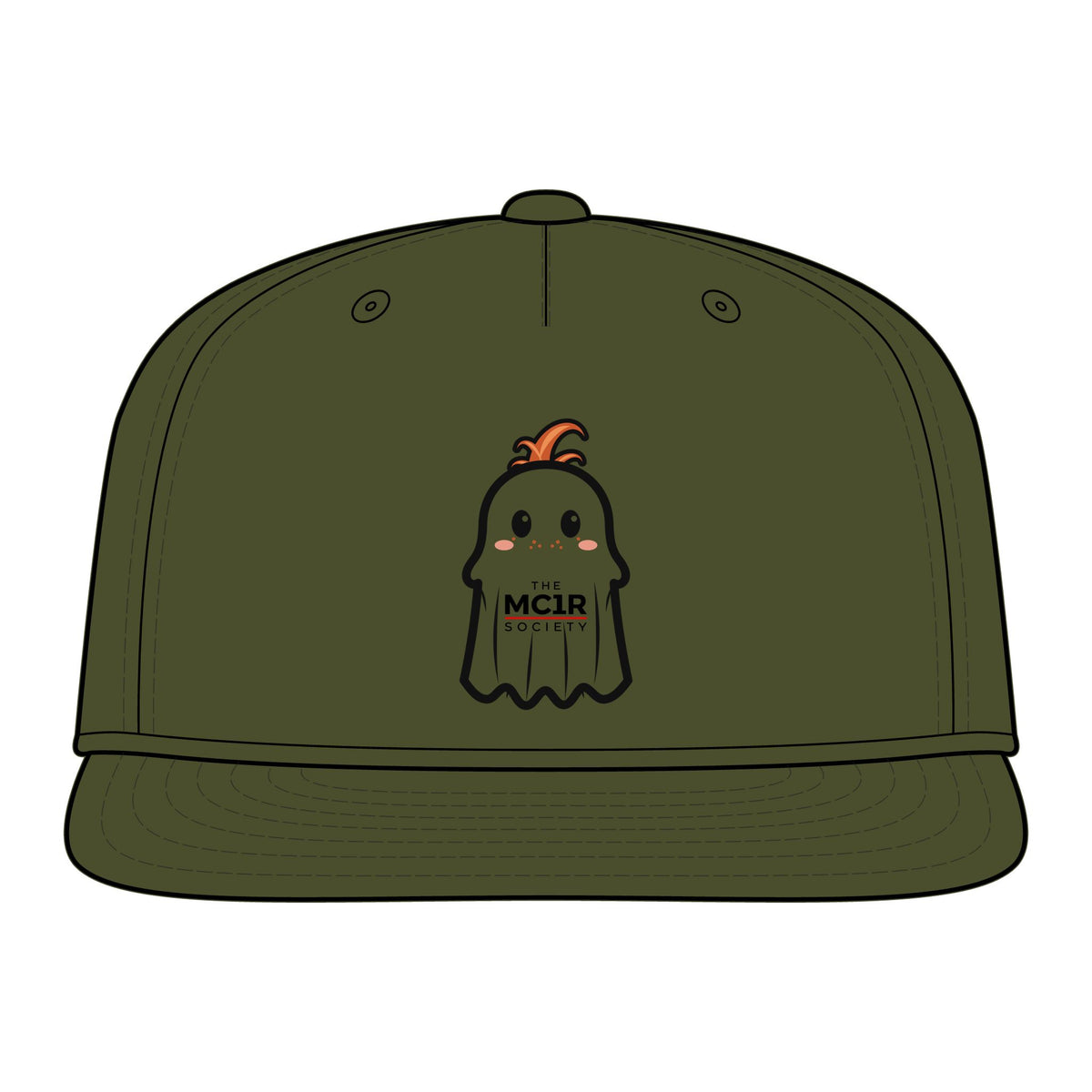Ginger Ghost Embroidered Snapback — Vintage "Gramps" Cap