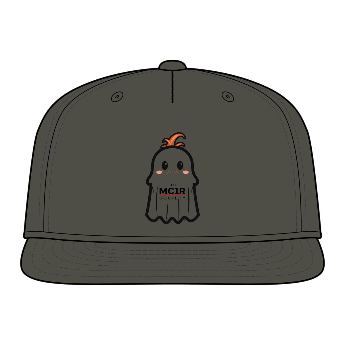 Ginger Ghost Embroidered Snapback — Vintage "Gramps" Cap