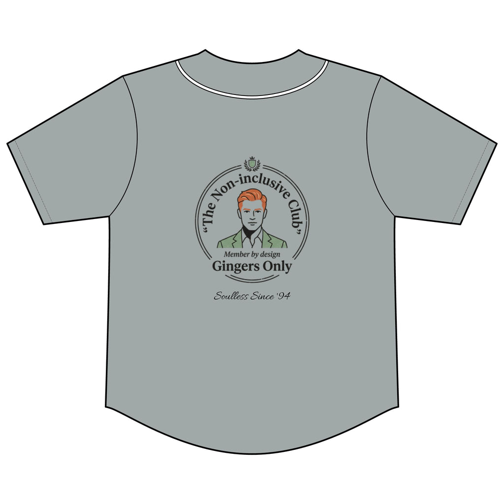 Gingers Only 'Non-Inclusive Club' Baseball Jersey