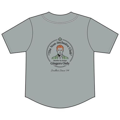 Gingers Only 'Non-Inclusive Club' Baseball Jersey
