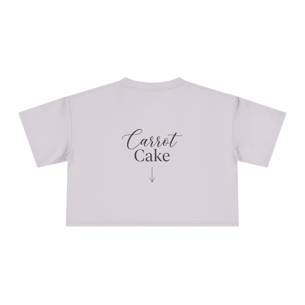Carrot Cake Crop Tee — Script Print Boxy Crop Top for Redheads