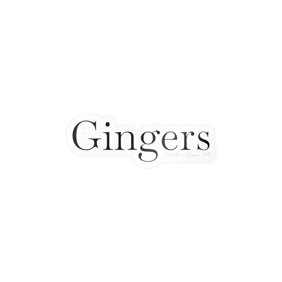 Gingers Vinyl Decal — Minimal Serif Sticker for Laptops, Bottles & Windows
