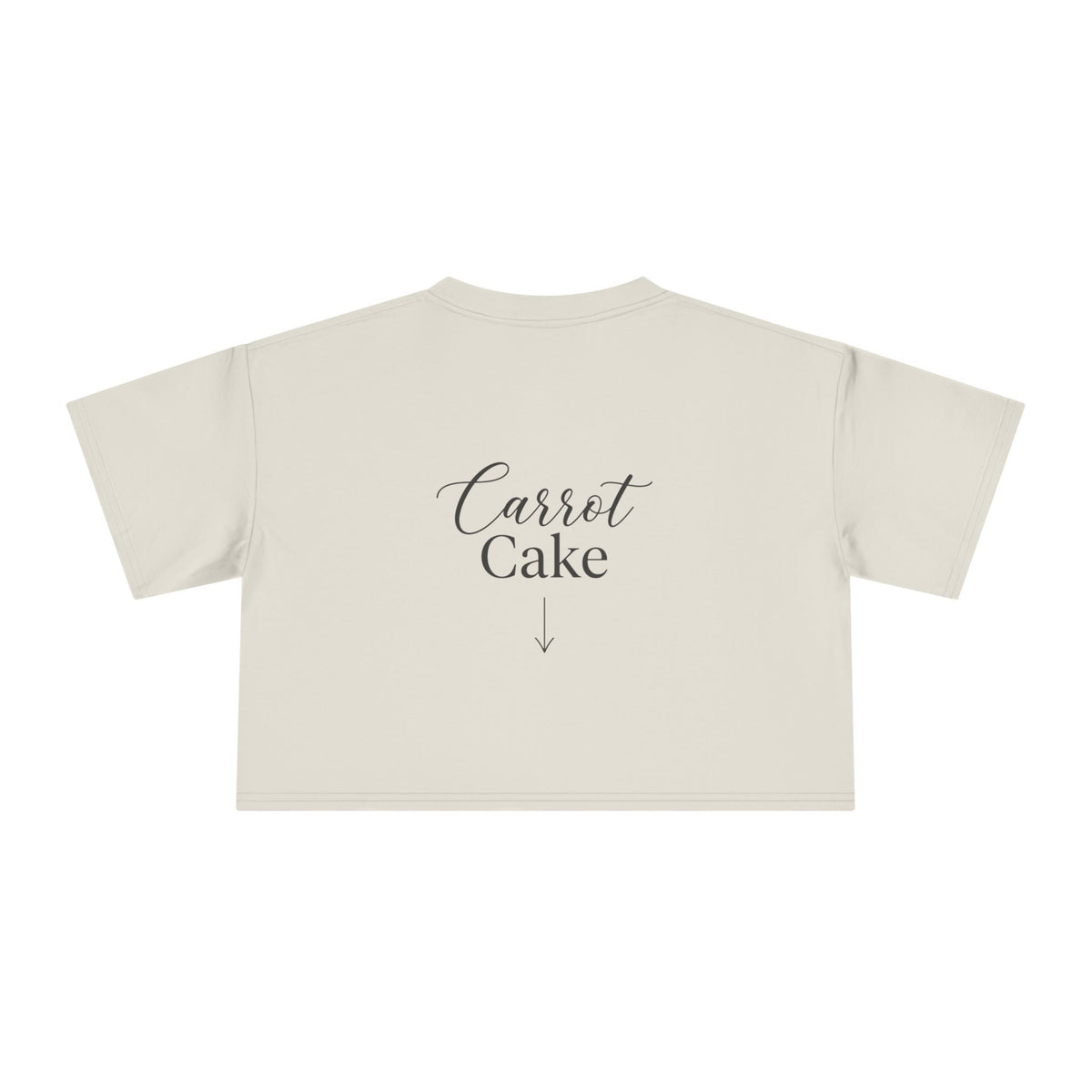 Carrot Cake Crop Tee — Script Print Boxy Crop Top for Redheads