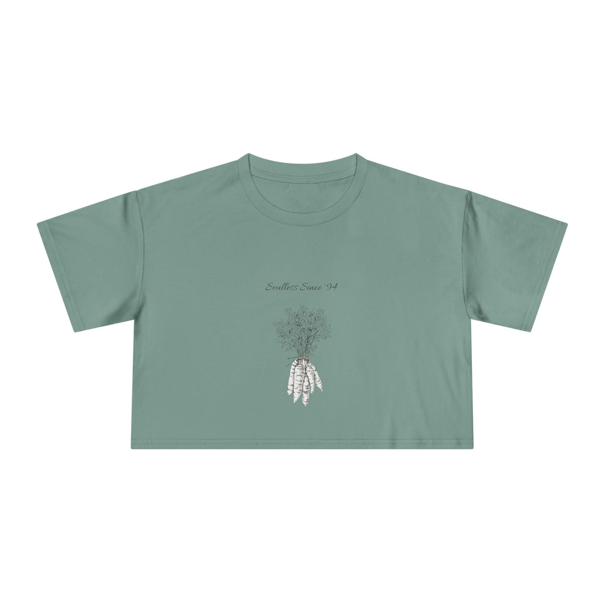 Carrot Cake Crop Tee — Script Print Boxy Crop Top for Redheads