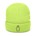 Ginger Ghost Embroidered Ribbed Beanie