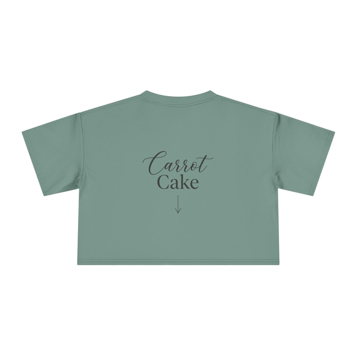 Carrot Cake Crop Tee — Script Print Boxy Crop Top for Redheads