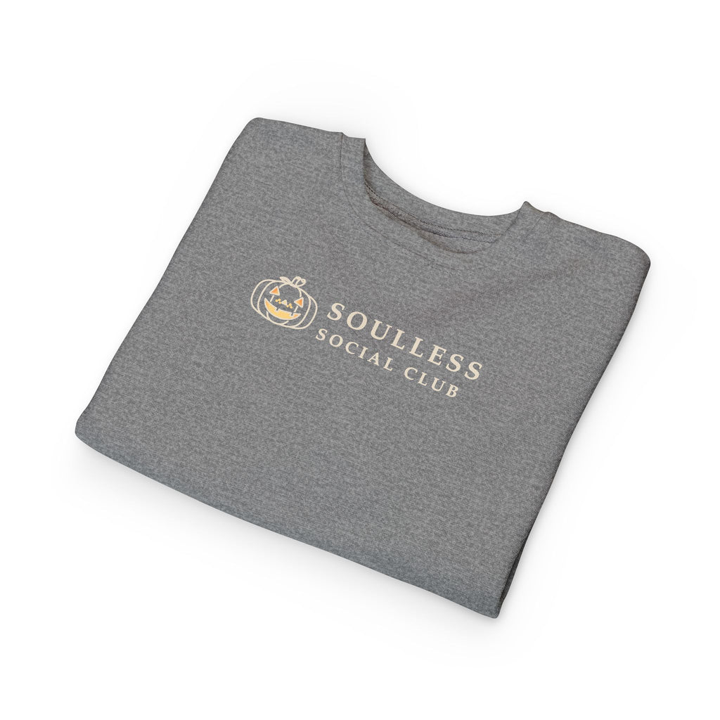 Soulless Social Club Toddler Sweatshirt — Pumpkin & Ghost Crewneck