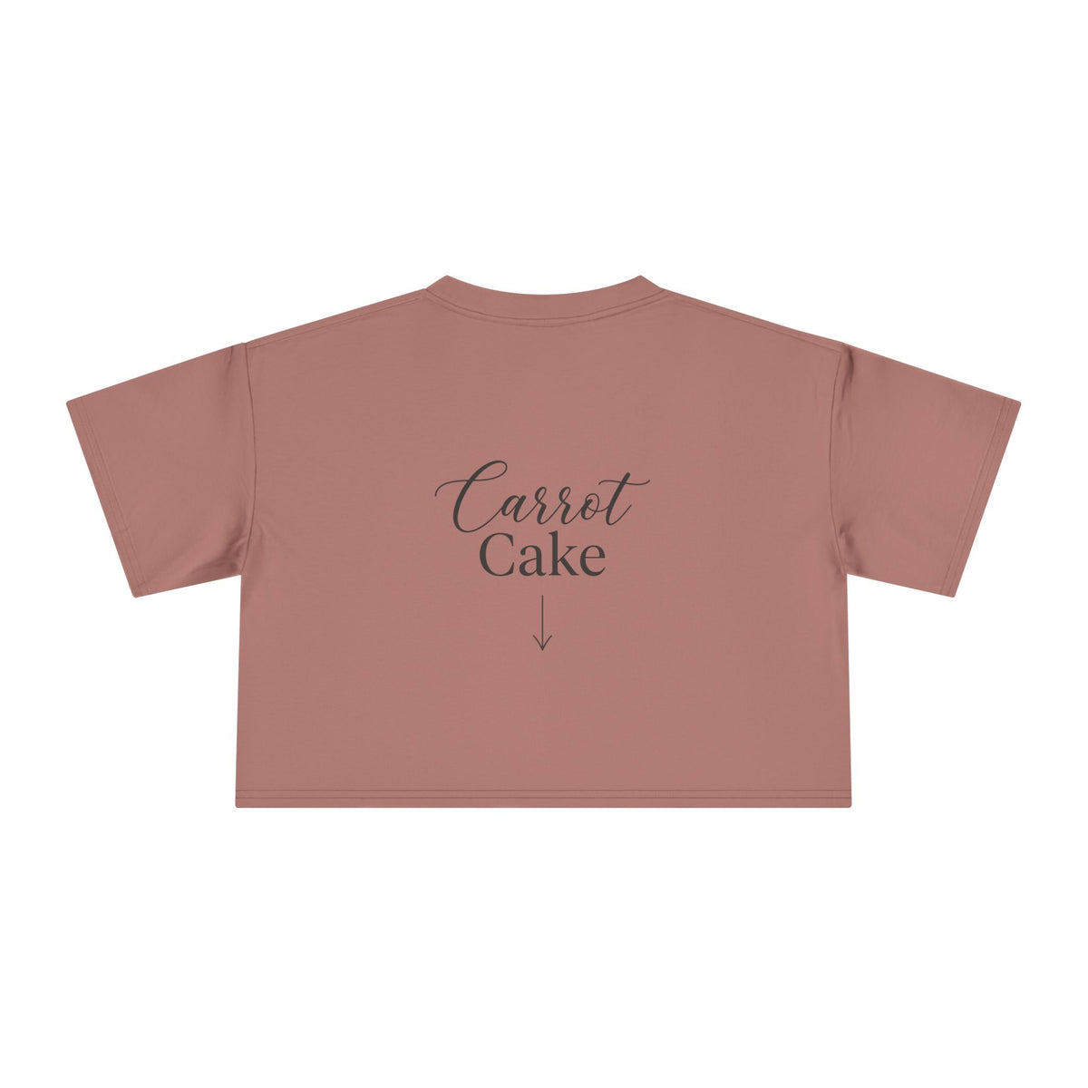 Carrot Cake Crop Tee — Script Print Boxy Crop Top for Redheads