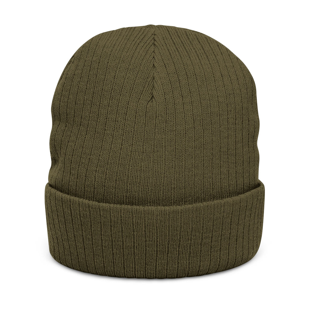 Ginger Ghost Embroidered Ribbed Beanie