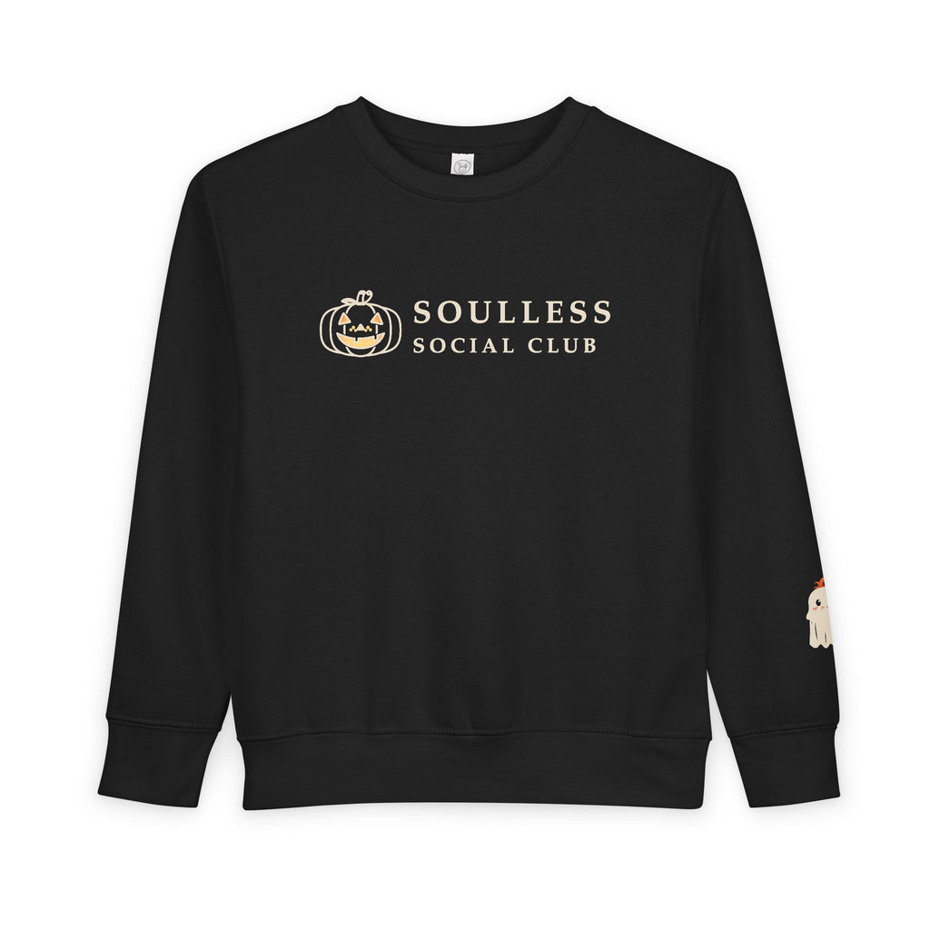 Soulless Social Club Toddler Sweatshirt — Pumpkin & Ghost Crewneck