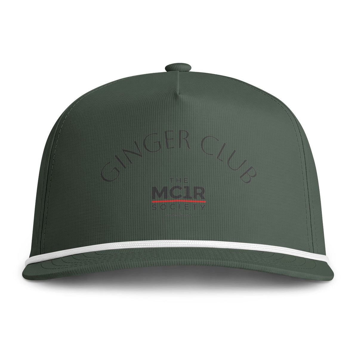 Sunwashed Rope Cap - 'The MCIR Society' Embroidered Rope-Trim Baseball Hat (Ginger Club)