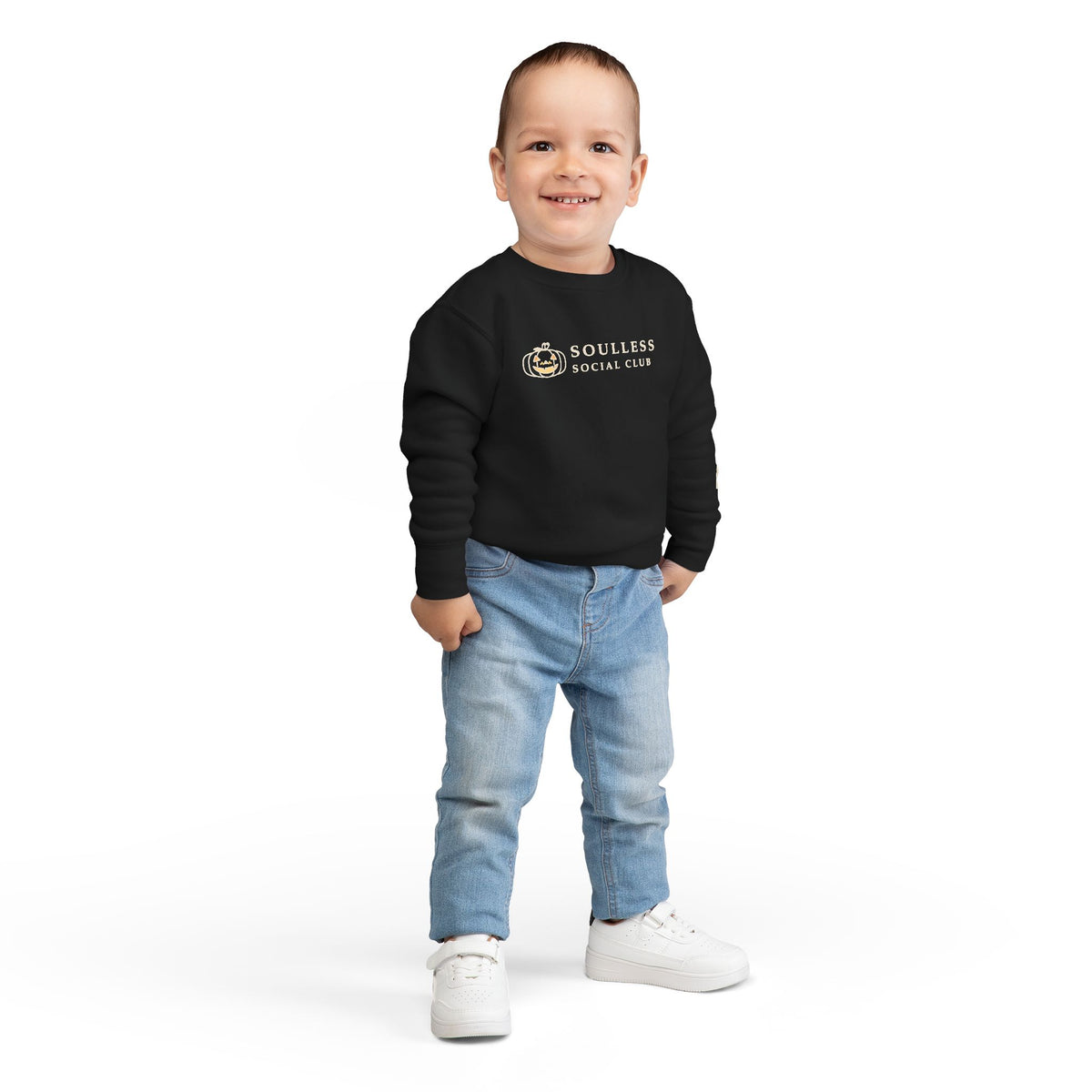 Soulless Social Club Toddler Sweatshirt — Pumpkin & Ghost Crewneck