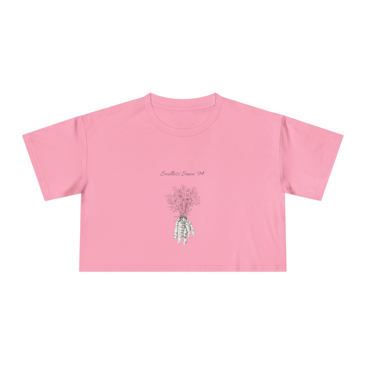 Carrot Cake Crop Tee — Script Print Boxy Crop Top for Redheads