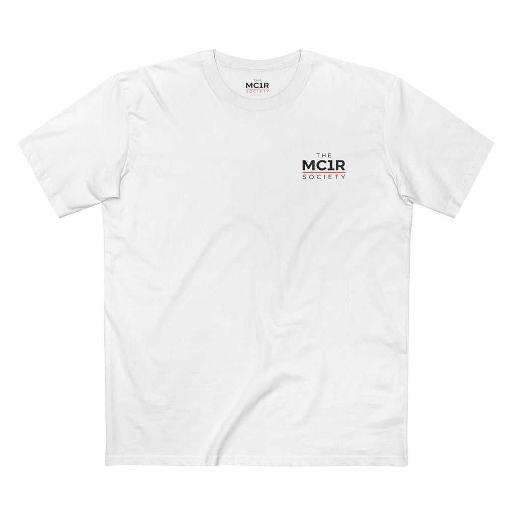 The MC1R Society Tee — Minimal Retro Logo White T‑Shirt