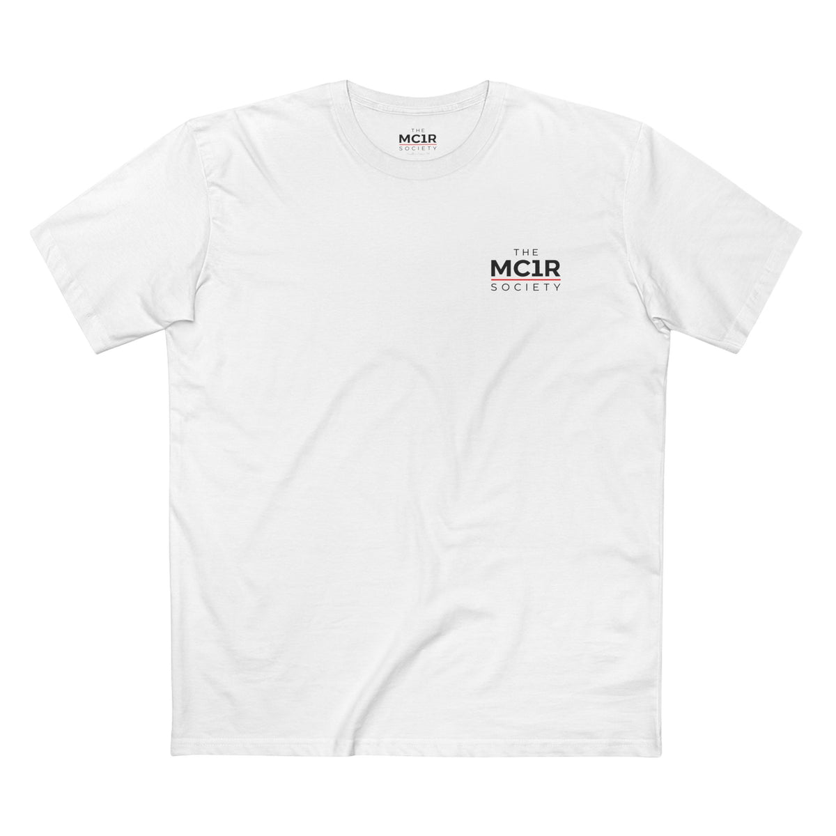The MC1R Society Tee — Minimal Retro Logo White T‑Shirt