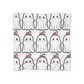Cute Ghost Pattern Poly Scarf — Kawaii Halloween Cotton-Feel Neck Wrap