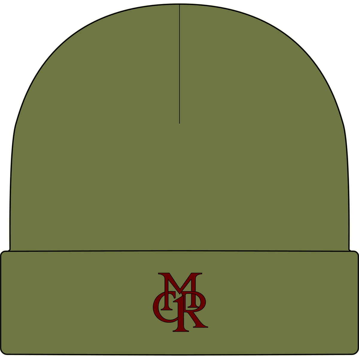 Monogram Cuff Beanie — MCR Embroidered Winter Hat