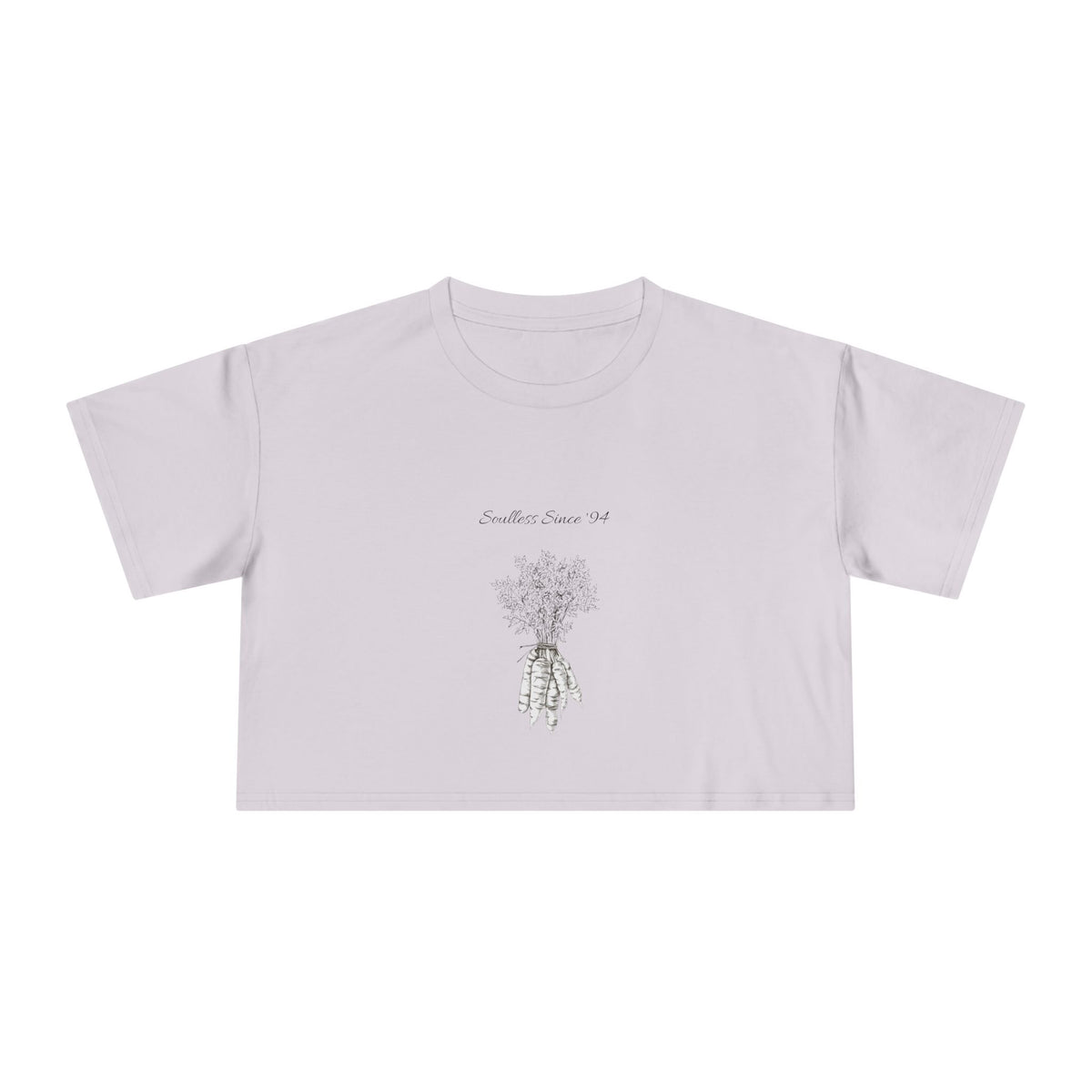Carrot Cake Crop Tee — Script Print Boxy Crop Top for Redheads