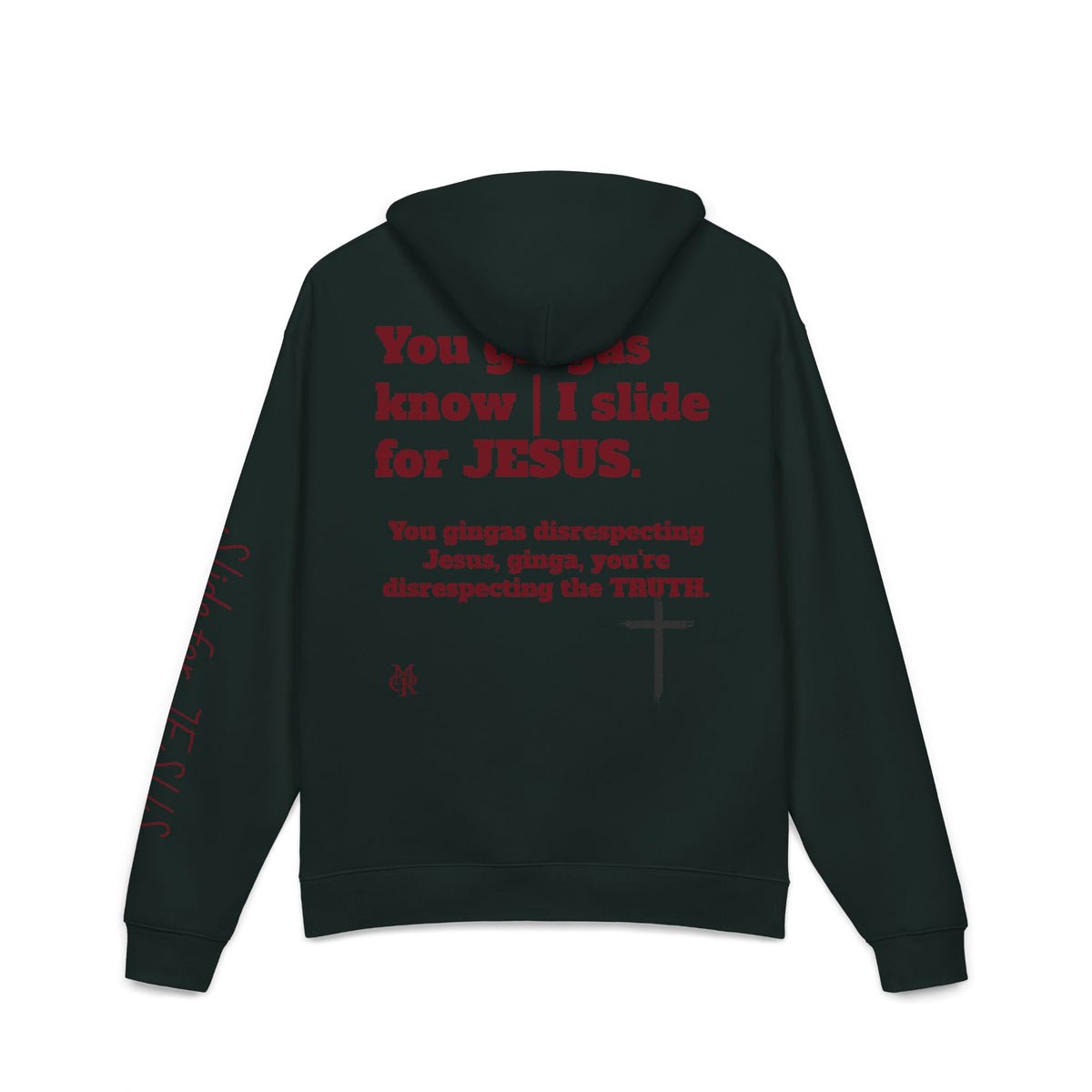 Slide for Jesus Hoodie — “You Gingas Know I Slide for JESUS” Black Relaxed Pullover