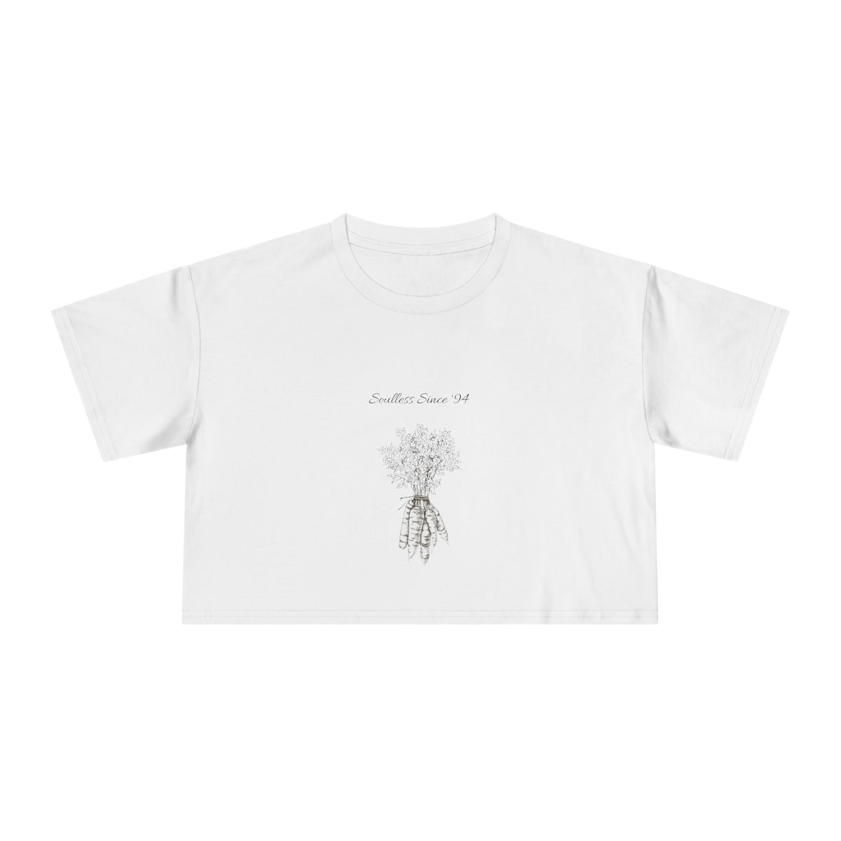 Carrot Cake Crop Tee — Script Print Boxy Crop Top for Redheads