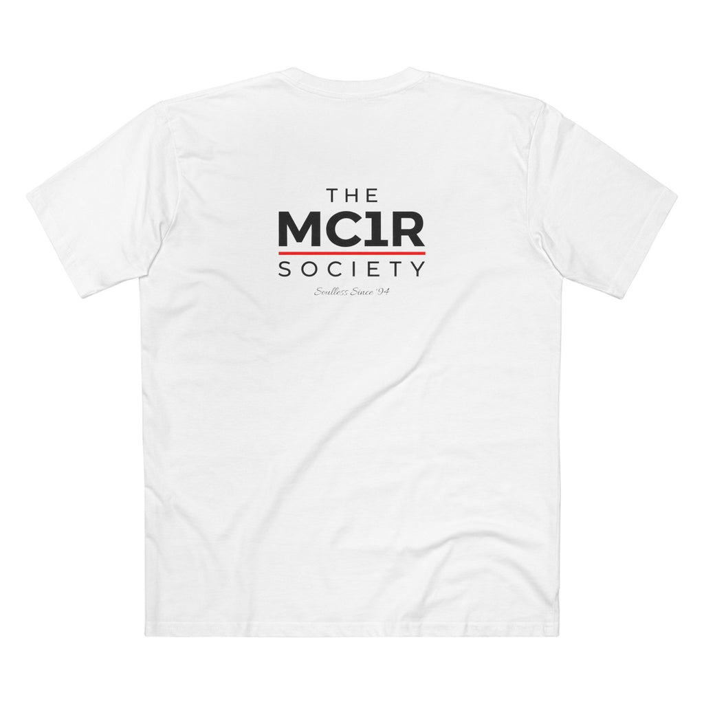 The MC1R Society Tee — Minimal Retro Logo White T‑Shirt