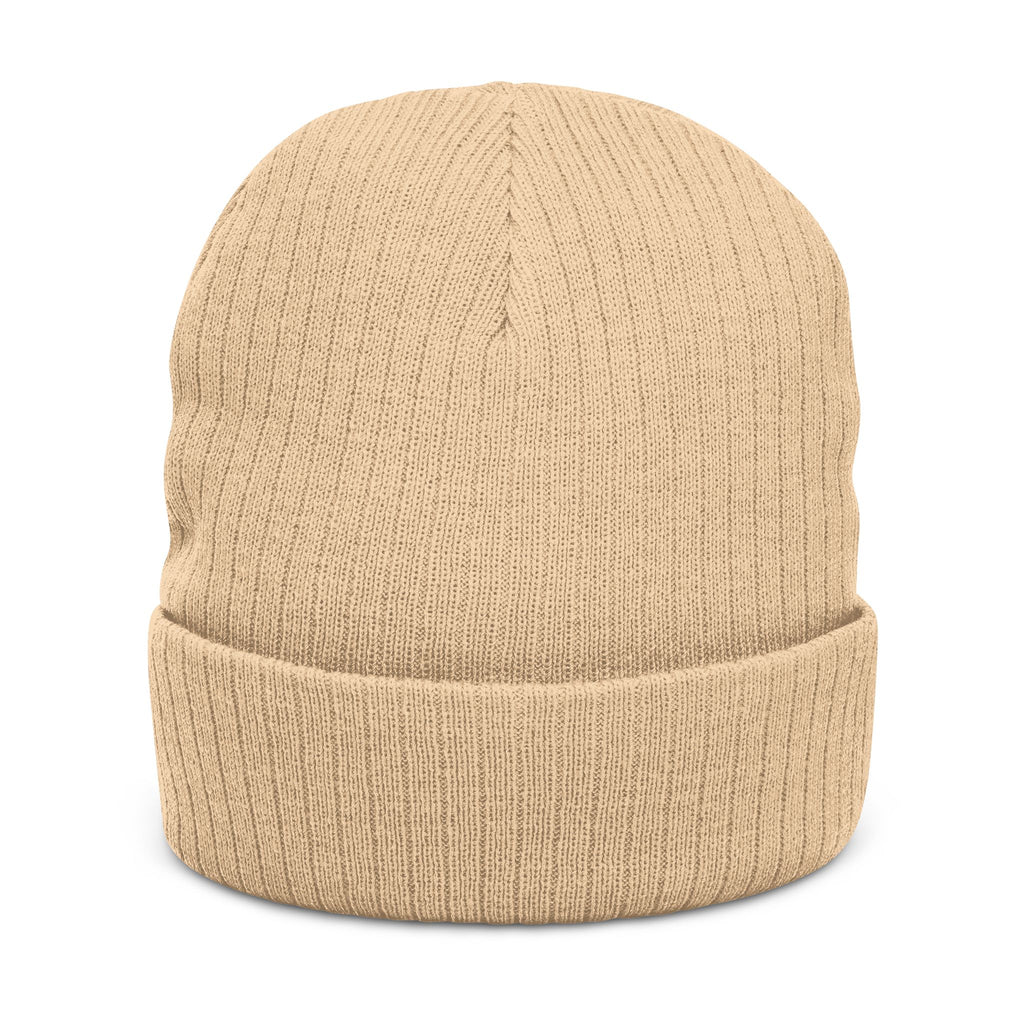 Ginger Ghost Embroidered Ribbed Beanie