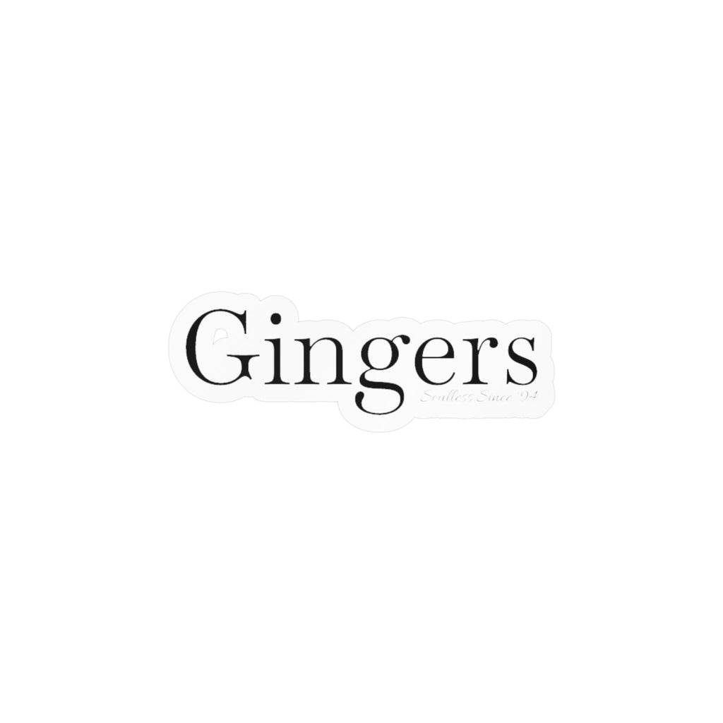 Gingers Vinyl Decal — Minimal Serif Sticker for Laptops, Bottles & Windows