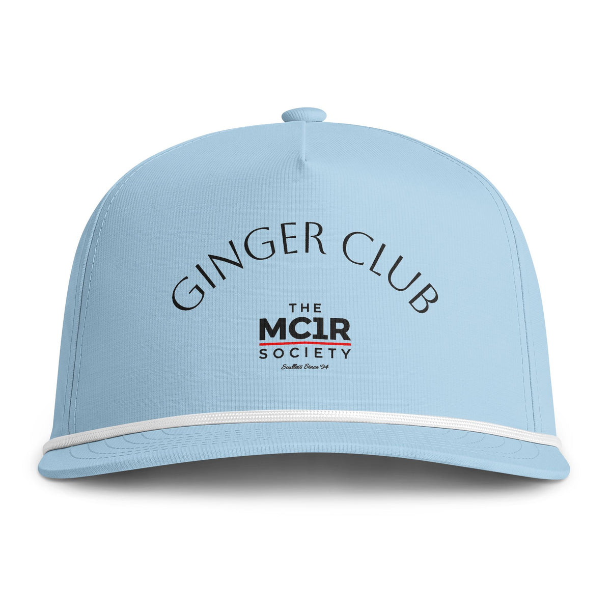 Sunwashed Rope Cap - 'The MCIR Society' Embroidered Rope-Trim Baseball Hat (Ginger Club)