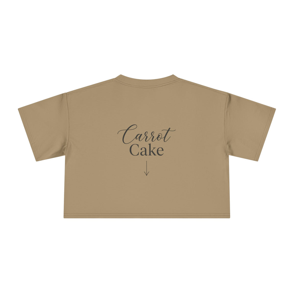 Carrot Cake Crop Tee — Script Print Boxy Crop Top for Redheads