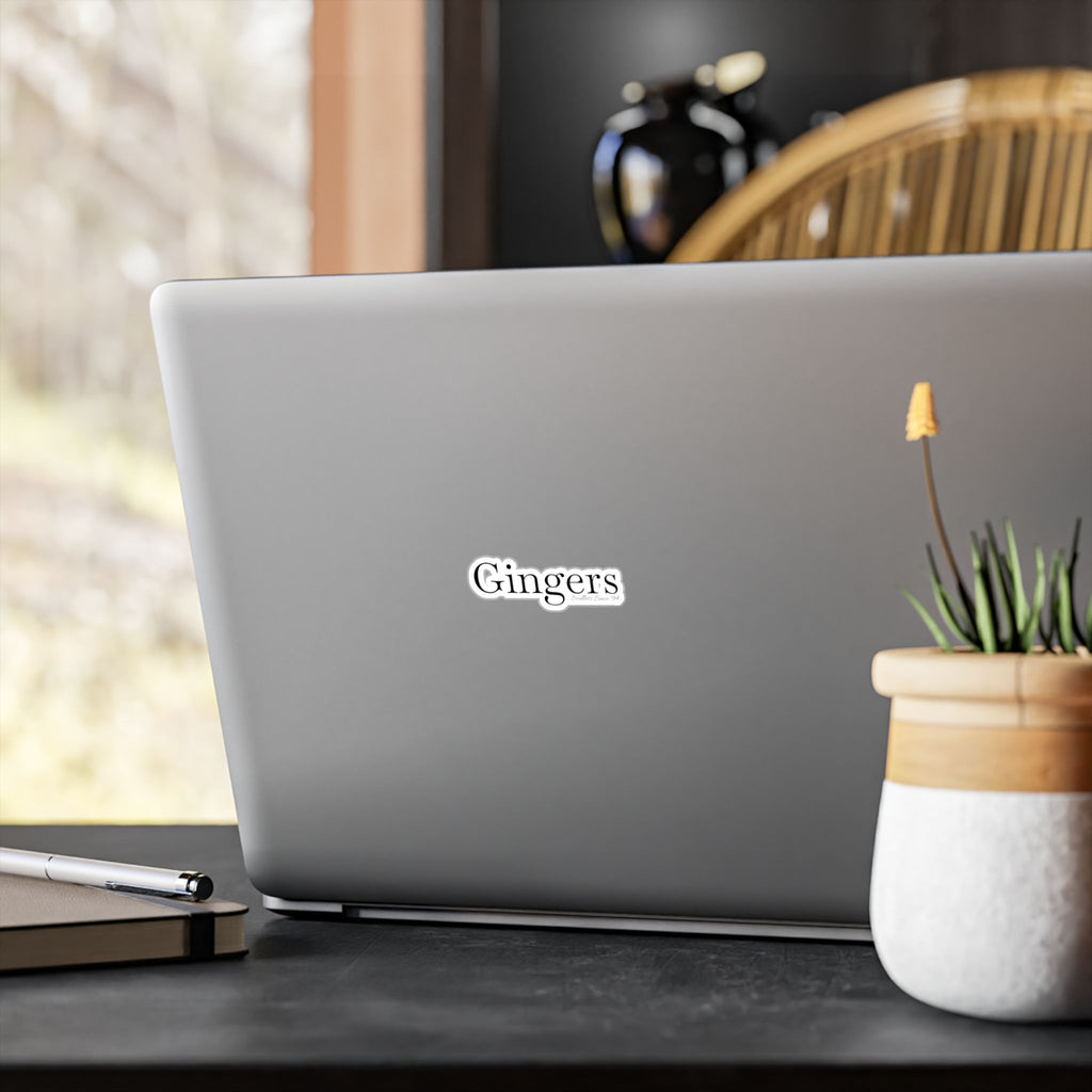 Gingers Vinyl Decal — Minimal Serif Sticker for Laptops, Bottles & Windows