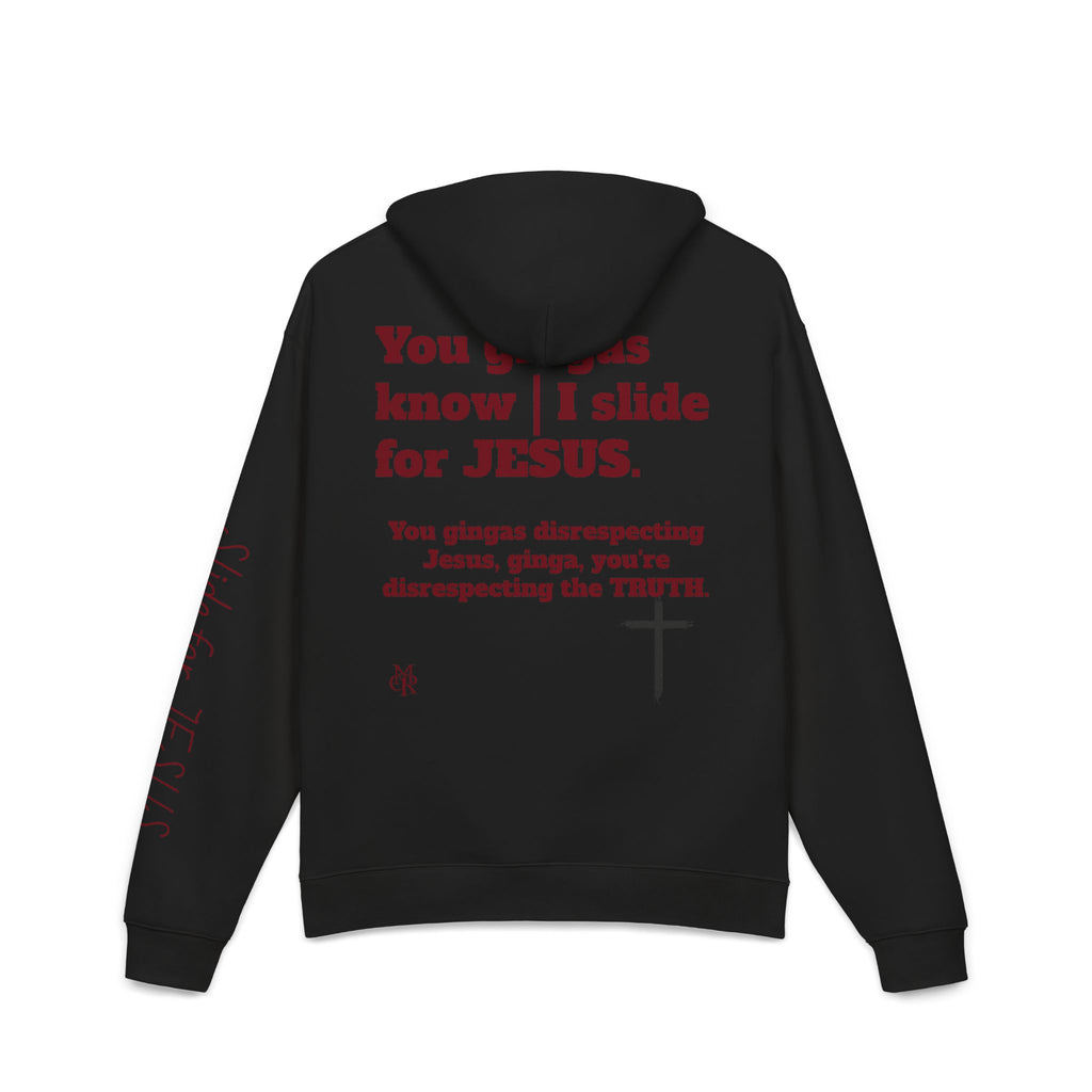 Slide for Jesus Hoodie — “You Gingas Know I Slide for JESUS” Black Relaxed Pullover
