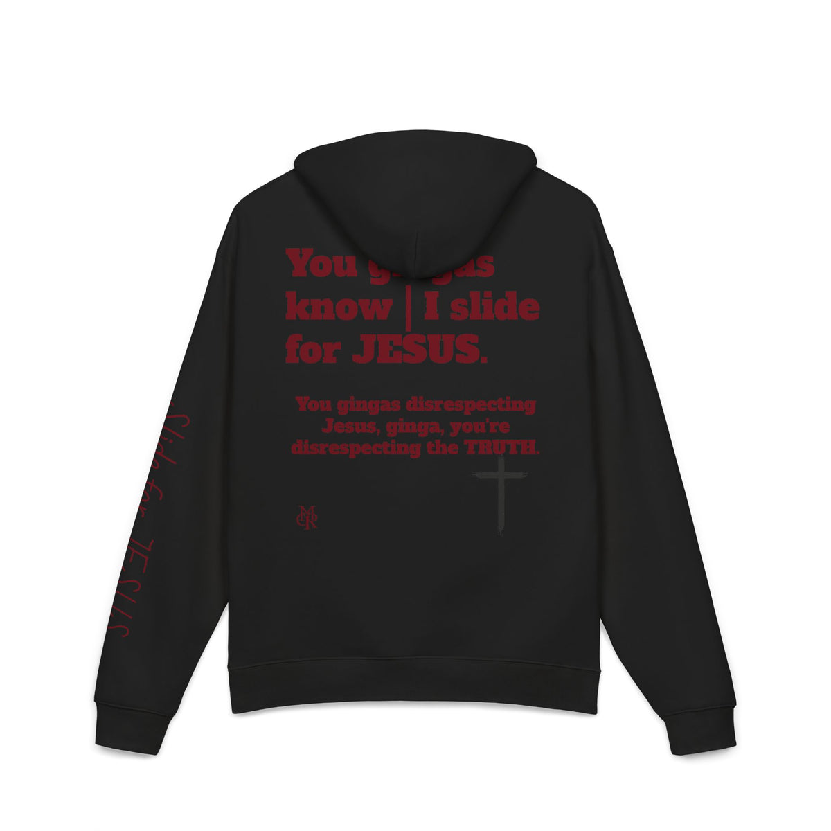 Slide for Jesus Hoodie — “You Gingas Know I Slide for JESUS” Black Relaxed Pullover