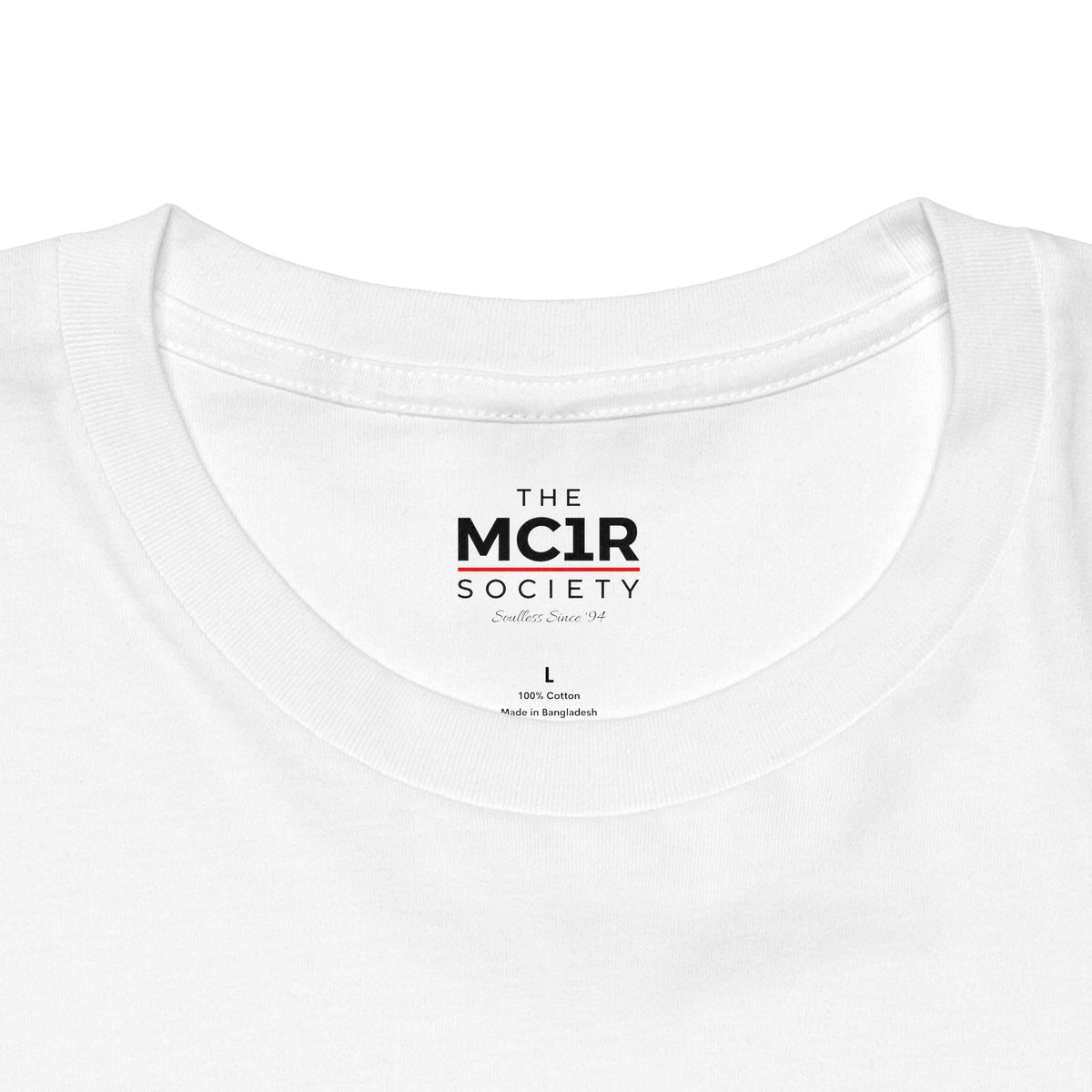 The MC1R Society Tee — Minimal Retro Logo White T‑Shirt