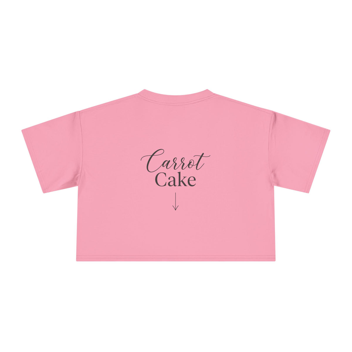 Carrot Cake Crop Tee — Script Print Boxy Crop Top for Redheads